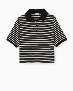 Polo Court Rayé - Noir