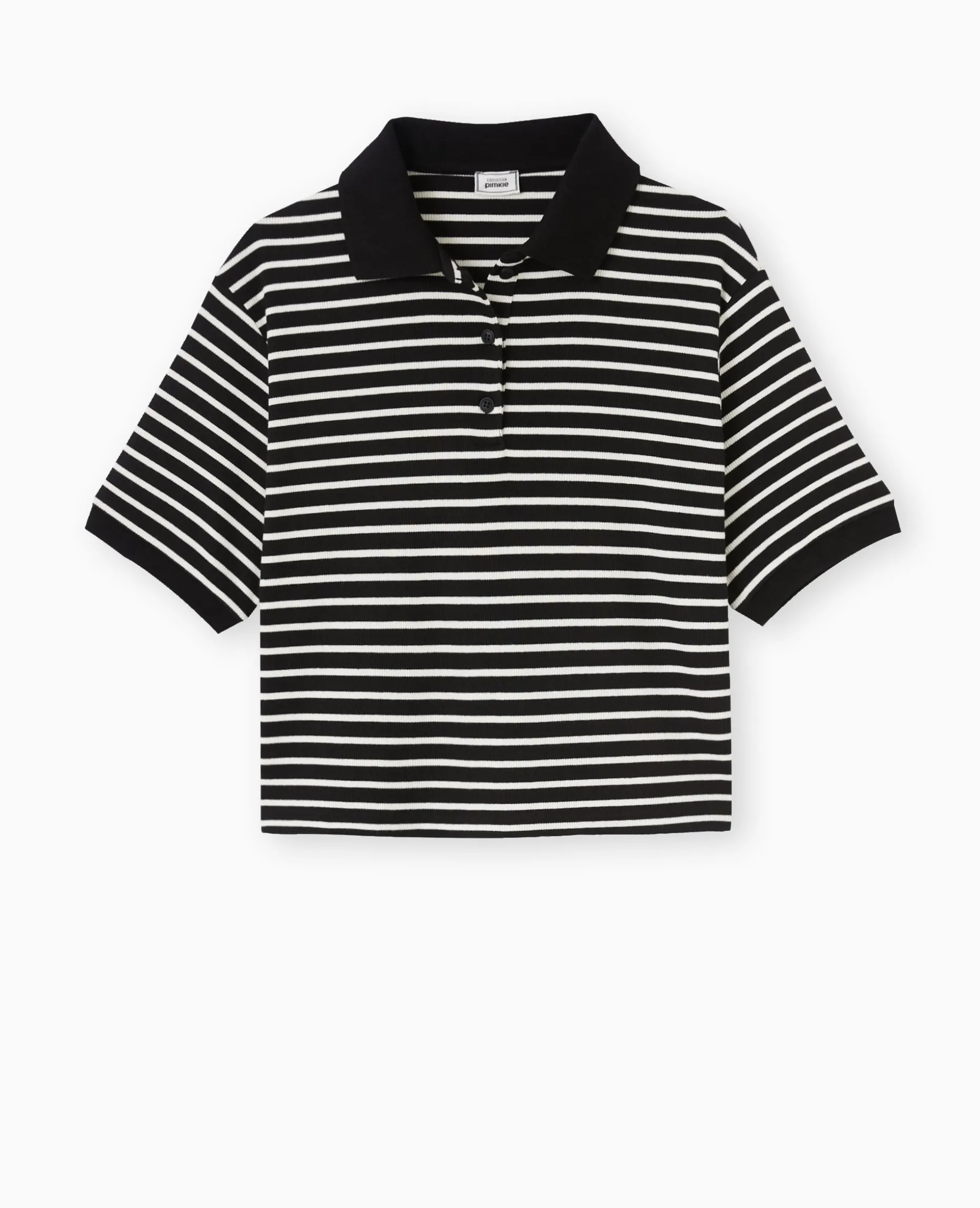 Polo Court Rayé - Noir