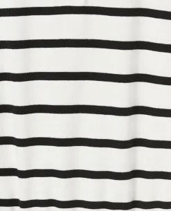 Polo Rayé Avec Base élastiquée - Blanc