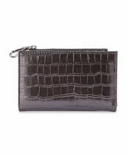 Porte-monnaie Effet Croco - Noir