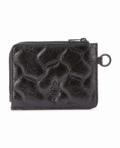 Porte-monnaie Effet Cuir Matelassé - Noir