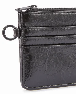 Porte-monnaie Effet Cuir Matelassé - Noir
