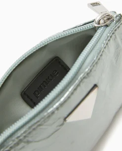 Porte-monnaie En Tissu Métallisé - Vert Clair