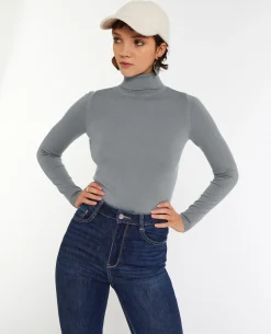 Pull à Col Roulé - Gris