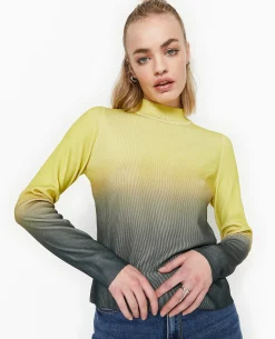 Pull Col Montant Avec Dégradé - Vert Anis