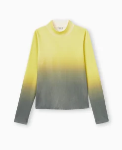 Pull Col Montant Avec Dégradé - Vert Anis