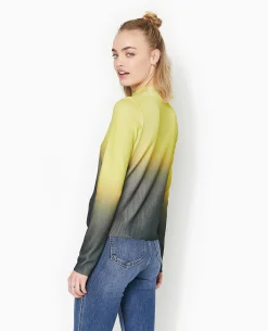 Pull Col Montant Avec Dégradé - Vert Anis