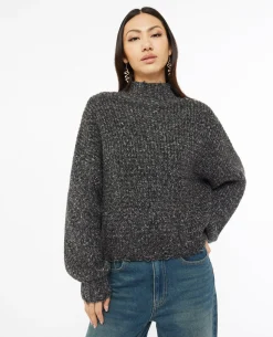 Pull Col Montant Avec Détails Destroy - Noir