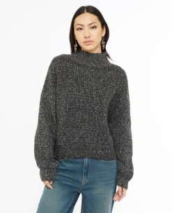 Pull Col Montant Avec Détails Destroy - Noir