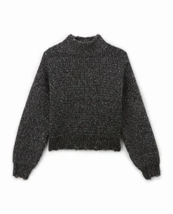 Pull Col Montant Avec Détails Destroy - Noir