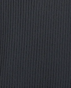 Pull Col Polo En Maille Côtelée - Gris Foncé