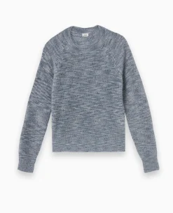 Pull Col Rond Maille Fluffy - Gris Chiné