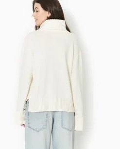 Pull Col Roulé - Blanc