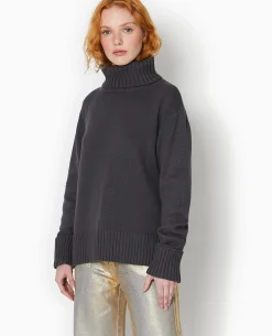 Pull Col Roulé - Gris Chiné