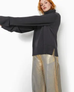 Pull Col Roulé - Gris Chiné
