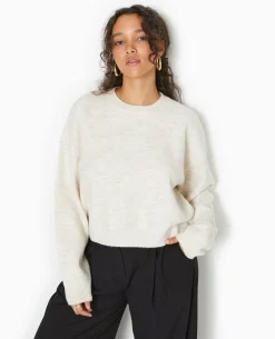 Pull Court En Maille - écru