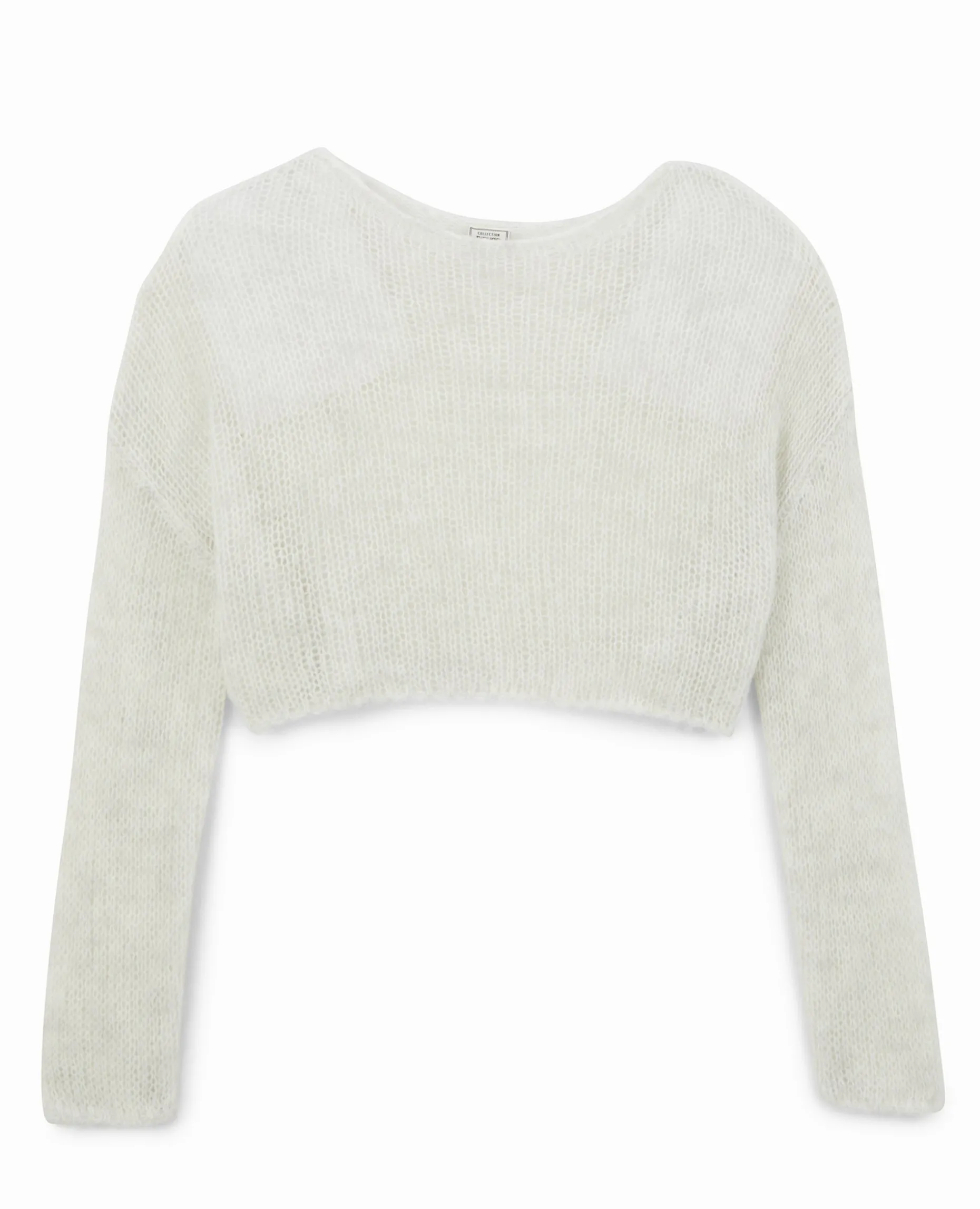 Pull Court En Maille Ajourée - Blanc