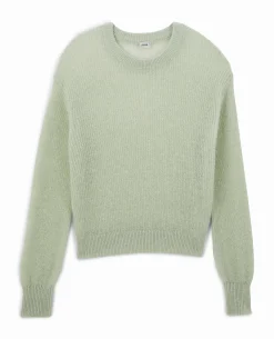 Pull En Maille Ajourée - Vert Clair