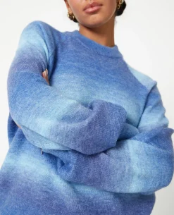 Pull En Maille Effet Dégradé - Bleu