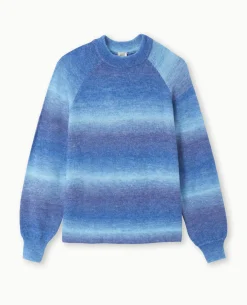 Pull En Maille Effet Dégradé - Bleu