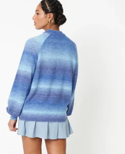 Pull En Maille Effet Dégradé - Bleu