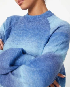 Pull En Maille Effet Dégradé - Bleu
