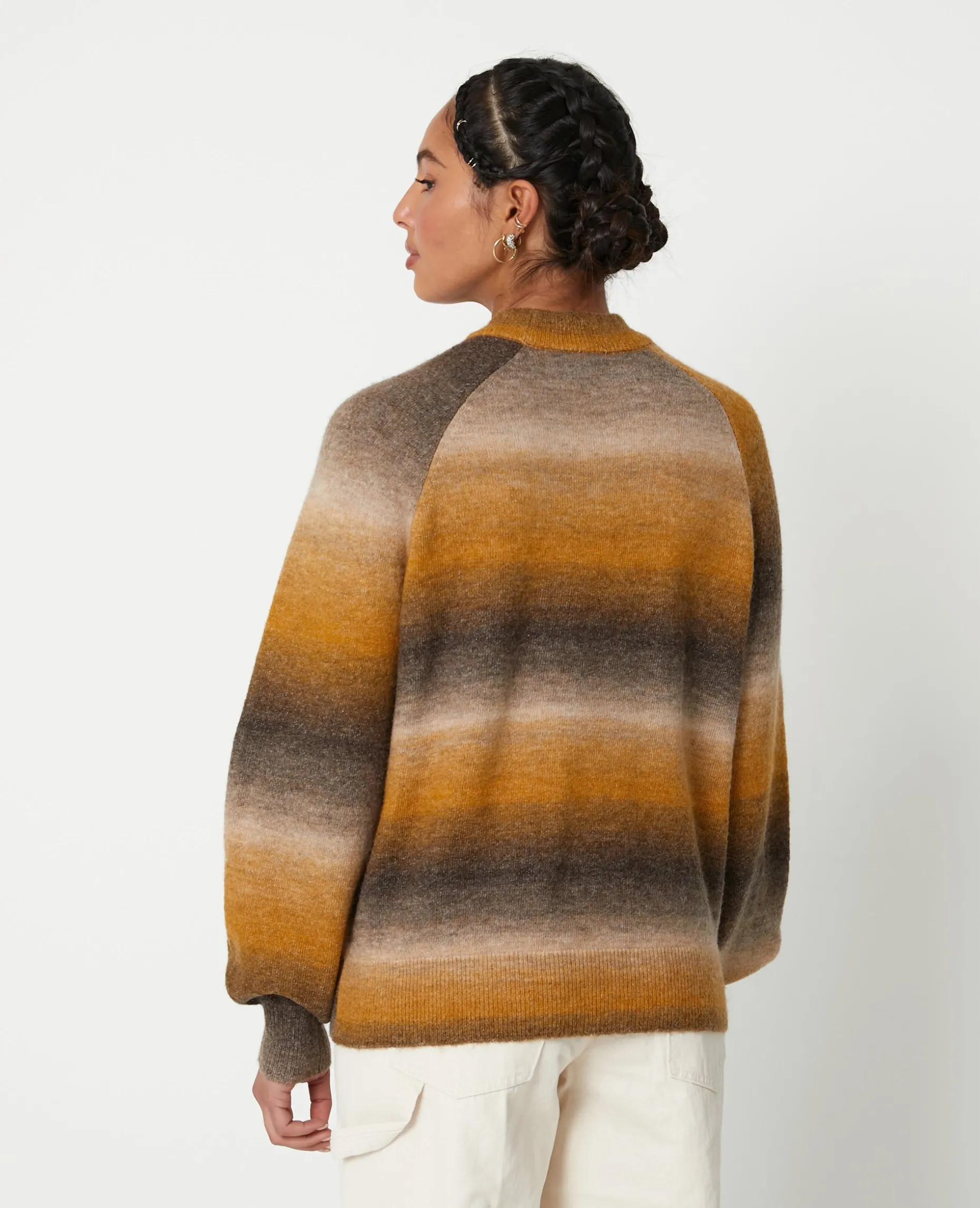 Pull En Maille Effet Dégradé - Marron