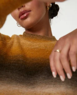 Pull En Maille Effet Dégradé - Marron