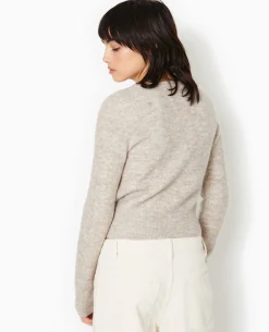 Pull En Maille Encolure Carrée - Beige
