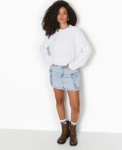 Pull En Maille Torsadée Et Déjaugée - Blanc
