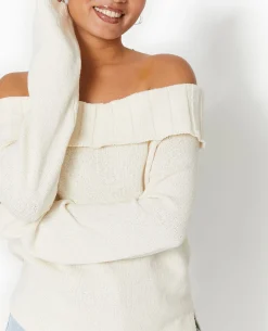 Pull Encolure Bardot - Blanc