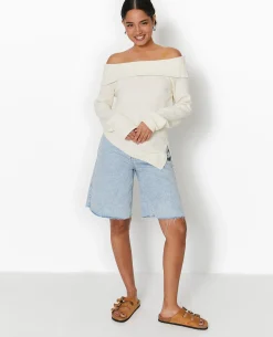 Pull Encolure Bardot - Blanc