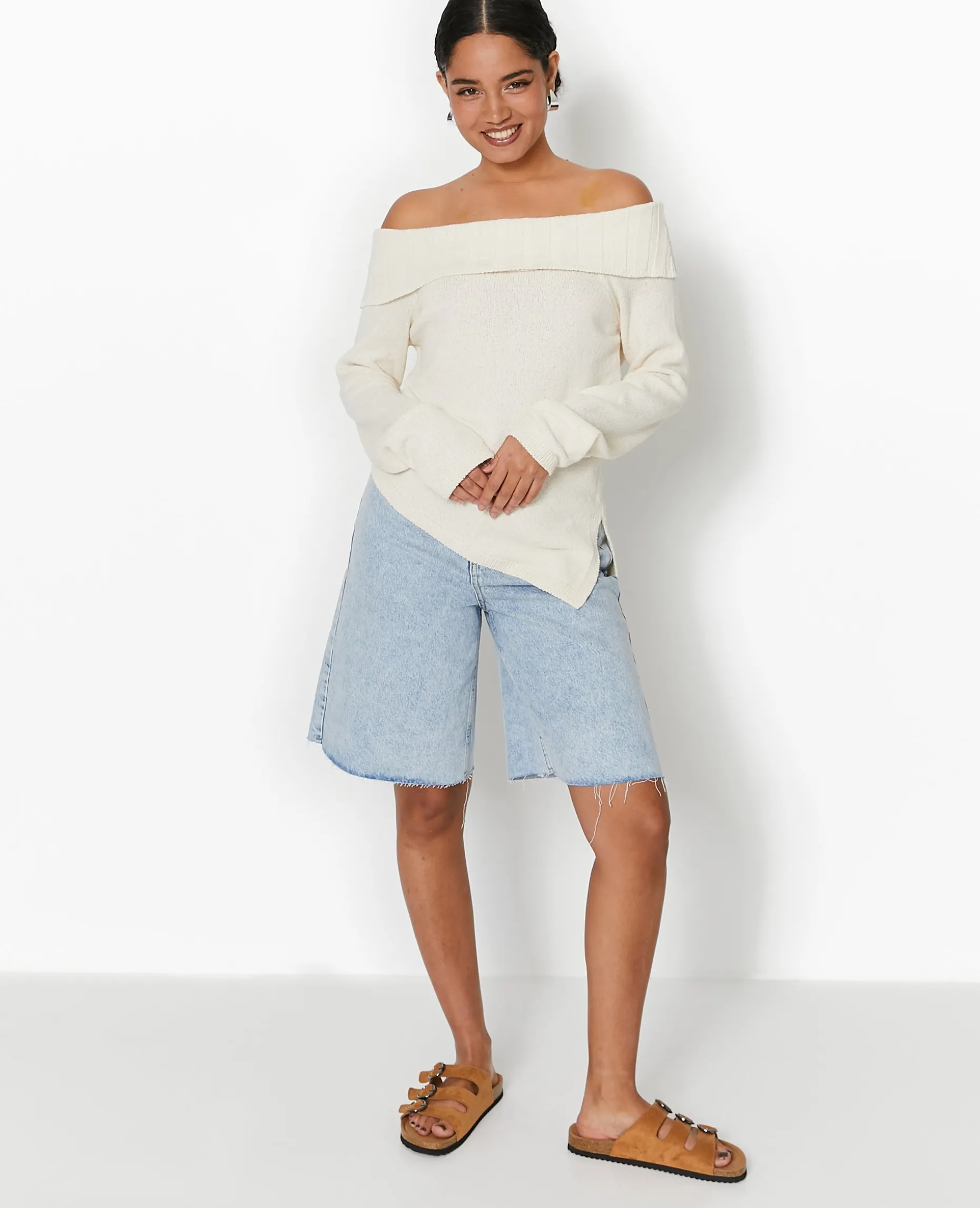 Pull Encolure Bardot - Blanc