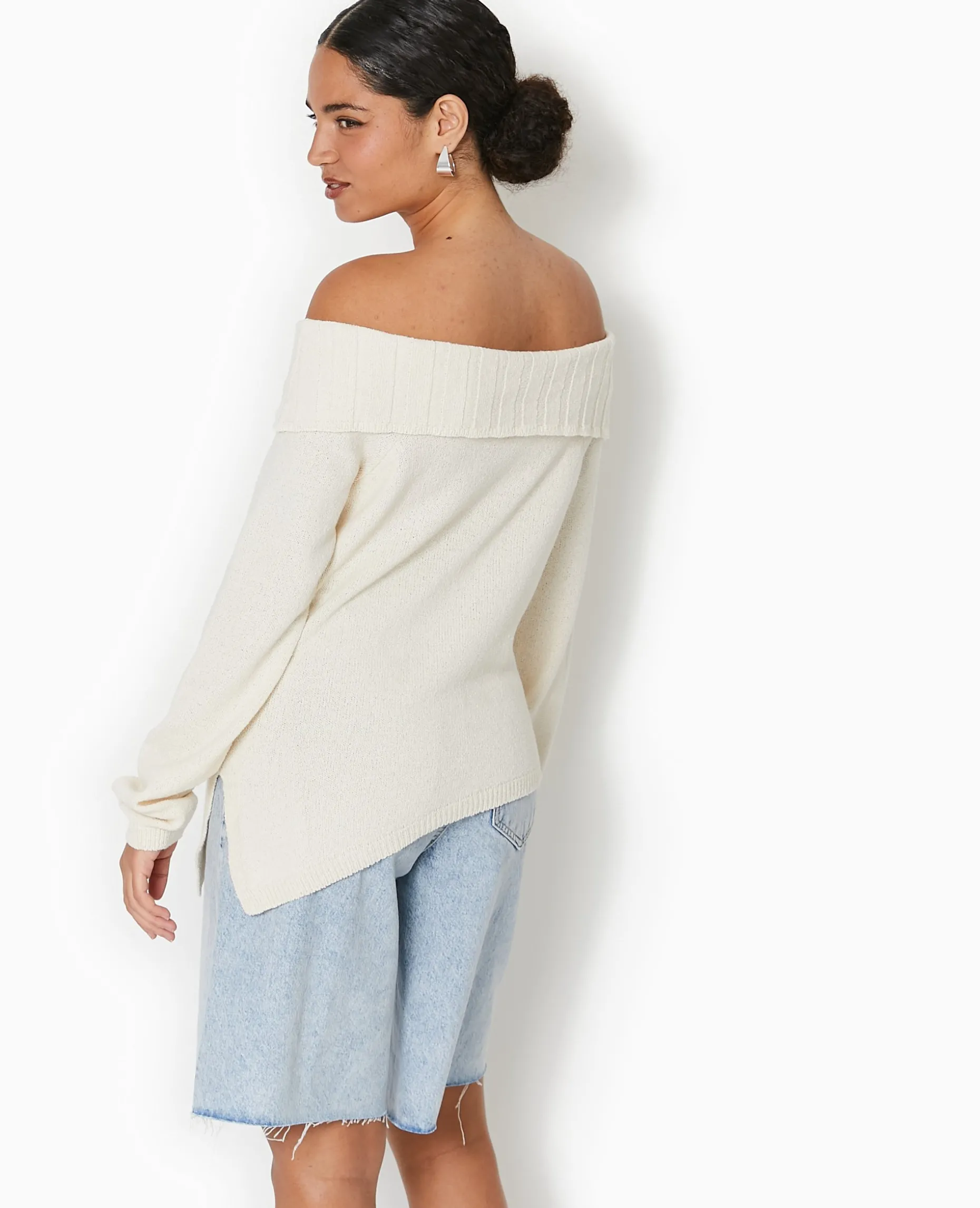 Pull Encolure Bardot - Blanc