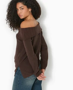 Pull Encolure Bardot - Marron
