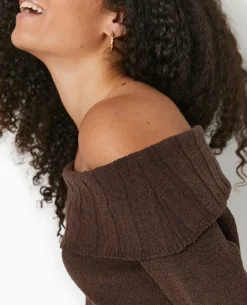 Pull Encolure Bardot - Marron