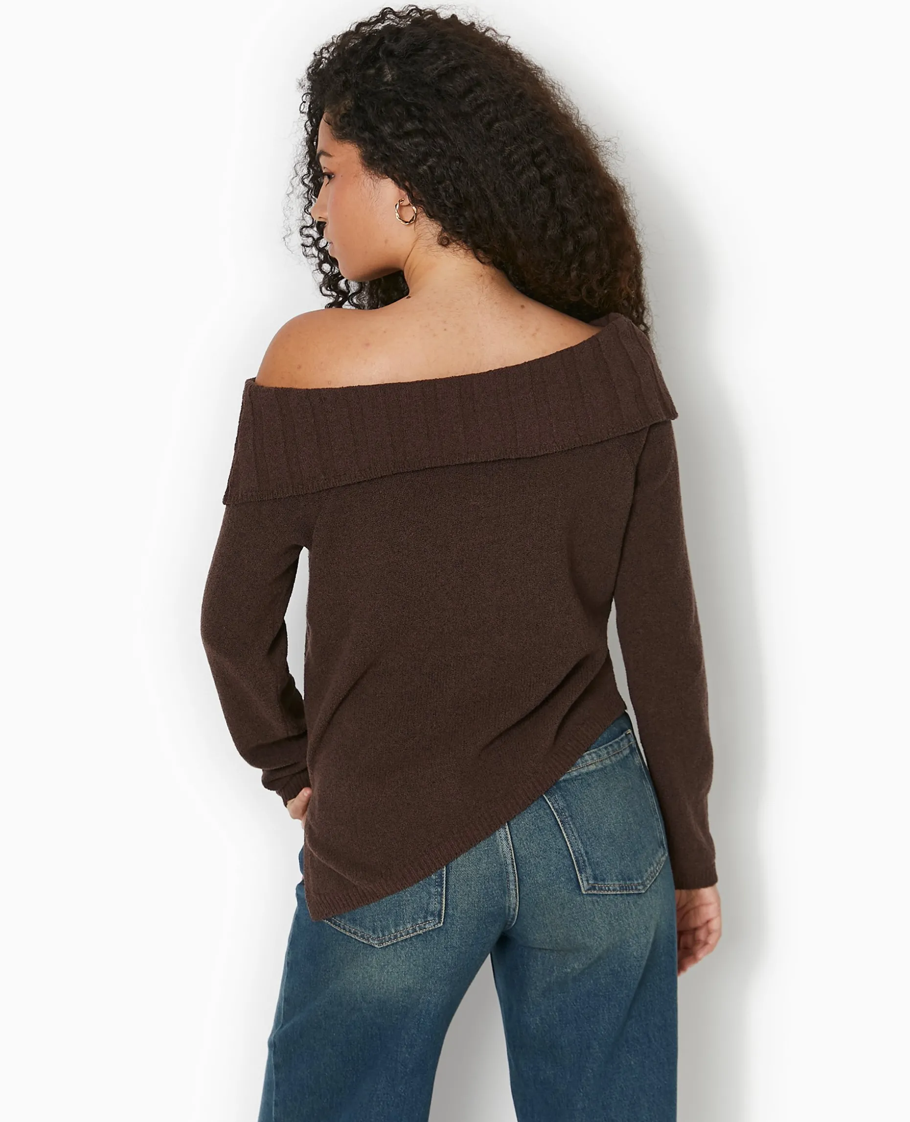 Pull Encolure Bardot - Marron