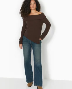 Pull Encolure Bardot - Marron