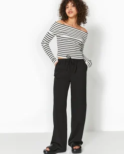 Pull Maille Fine Encolure Bardot - Blanc