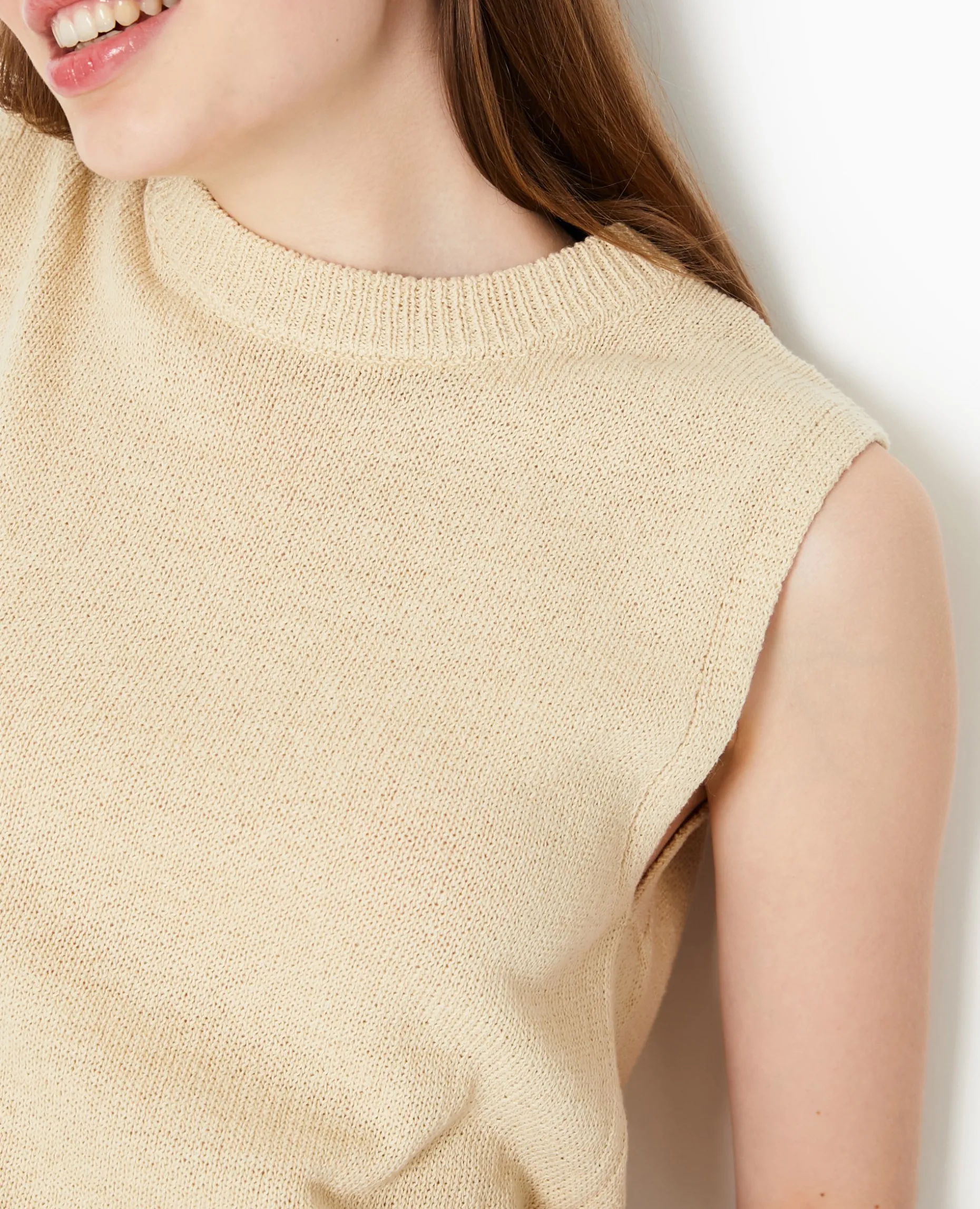 Pull Sans Manches - Beige