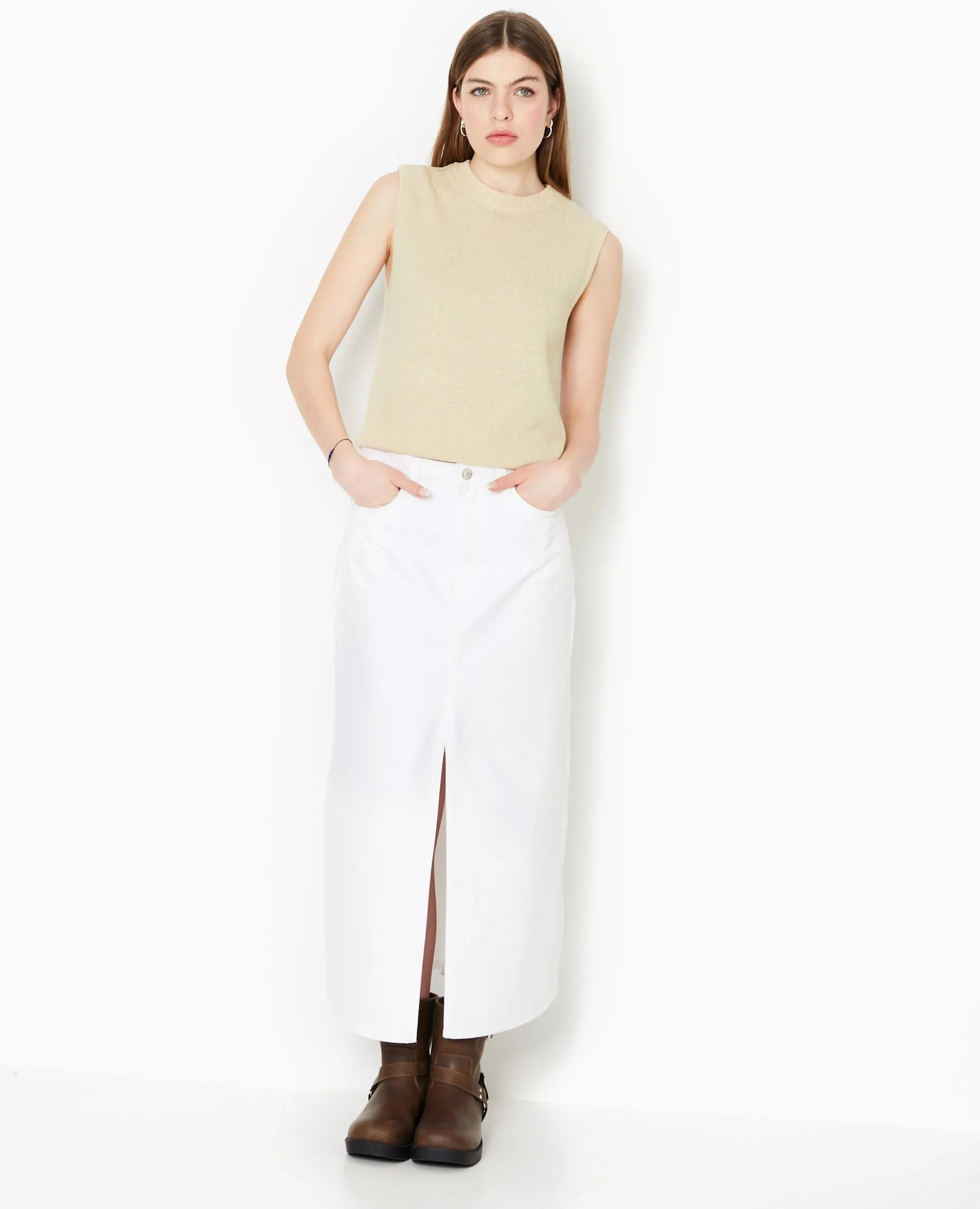 Pull Sans Manches - Beige