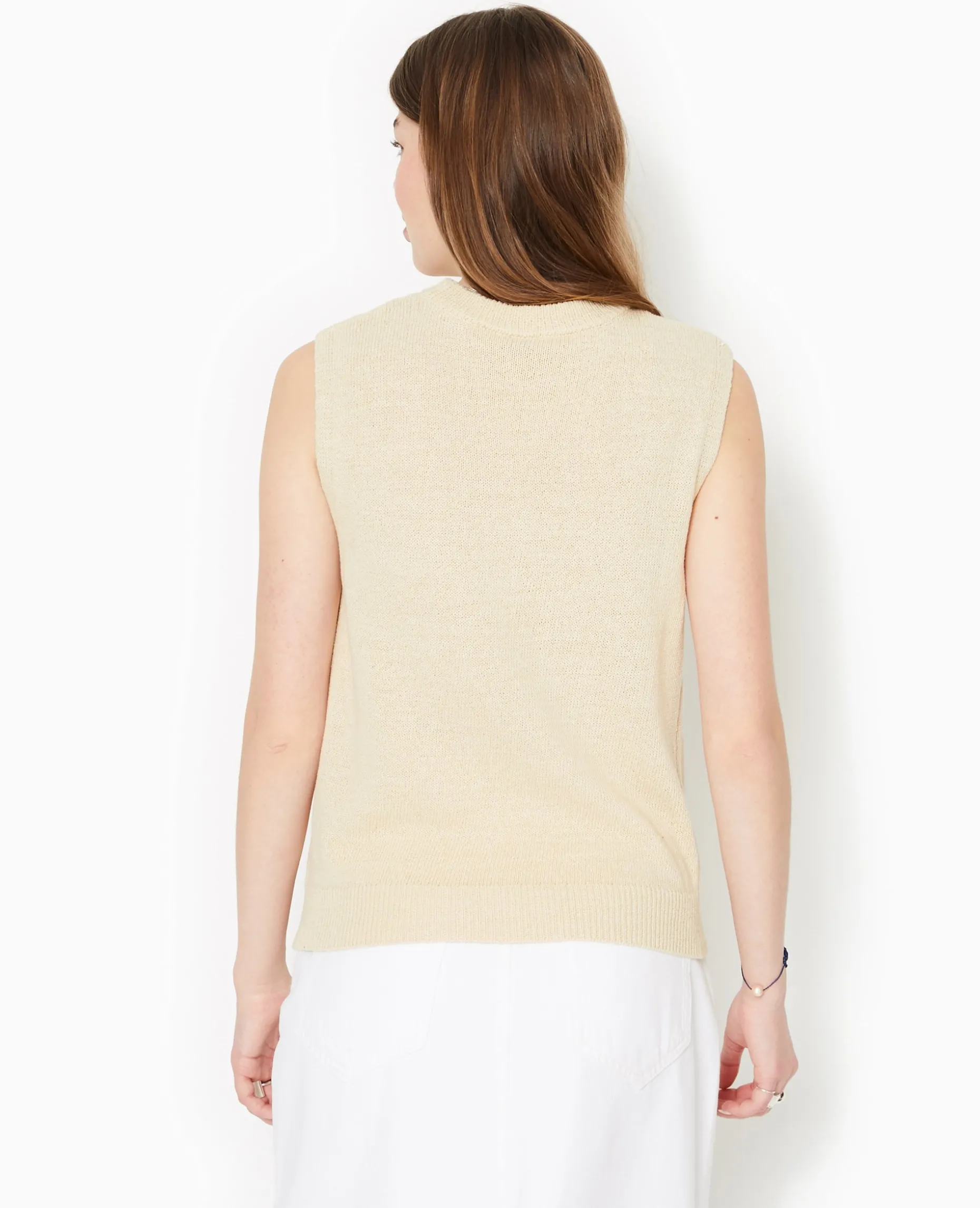 Pull Sans Manches - Beige