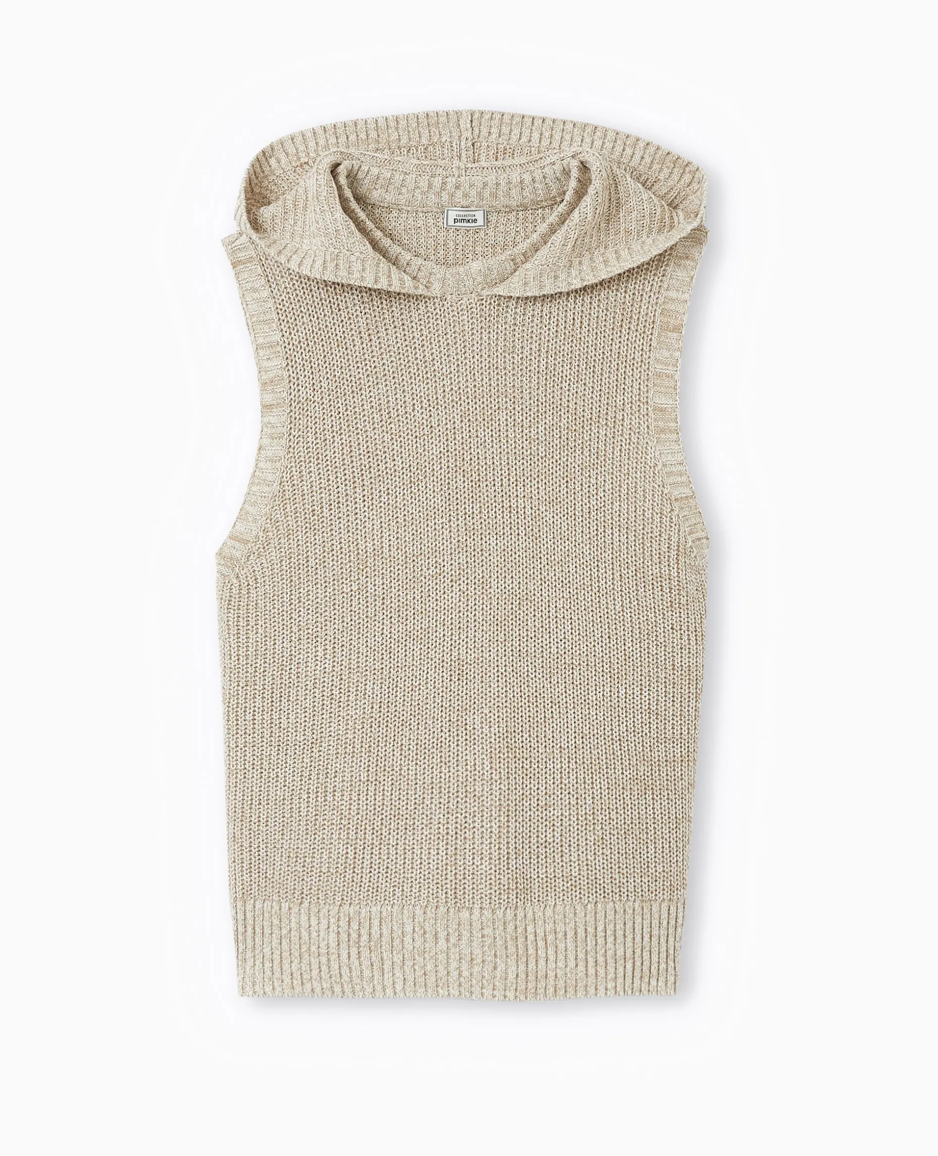 Pull Sans Manches Avec Capuche - Beige