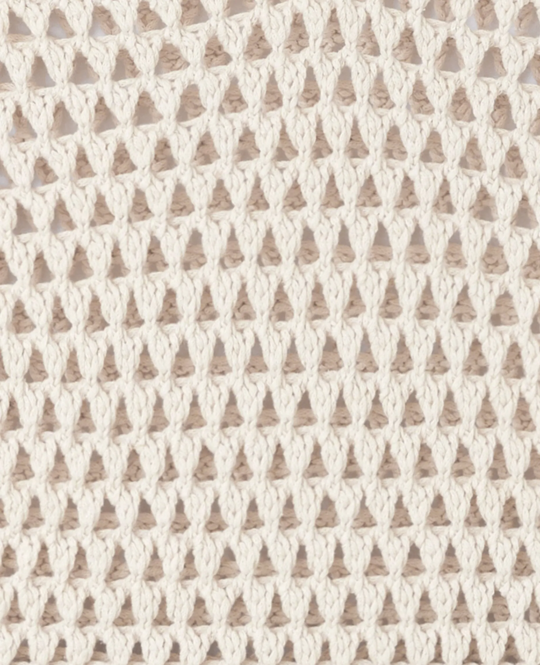 Pull Sans Manches En Maille Ajourée - Beige