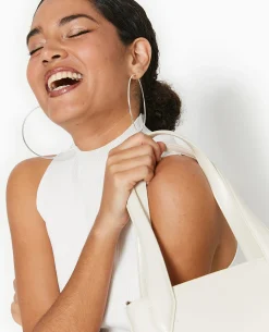 Pull Sans Manches En Maille Côtelée - Blanc
