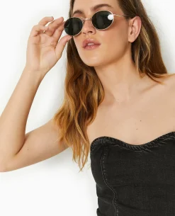 Robe Bustier Longue En Jean Stretch - Noir