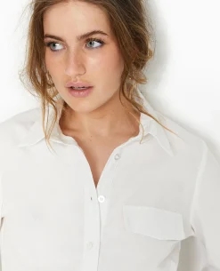 Robe Chemise Avec Cut Out - Blanc