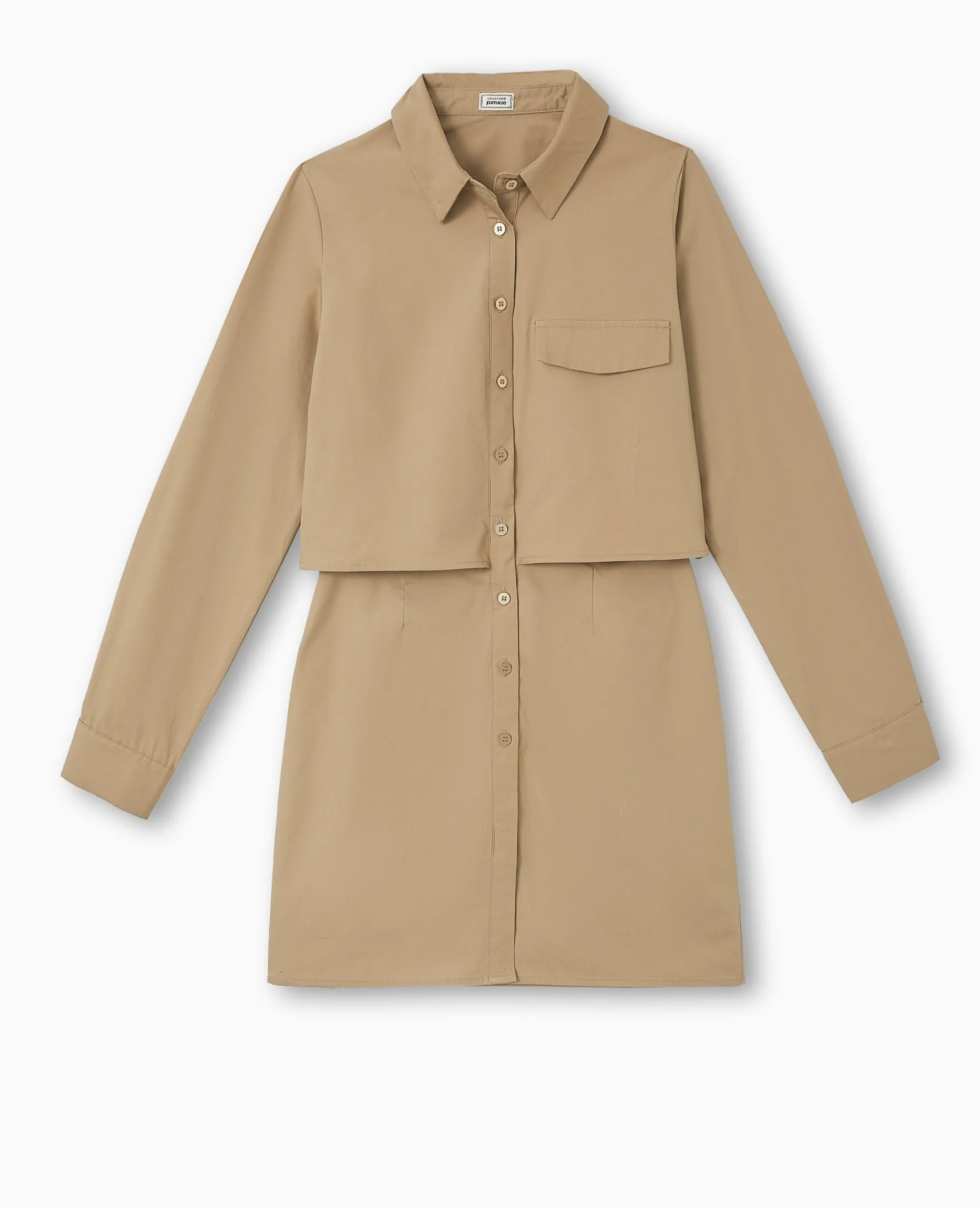 Robe Chemise Avec Cut Out - Beige
