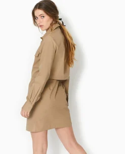 Robe Chemise Avec Cut Out - Beige