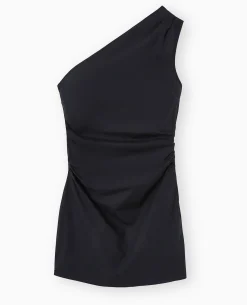 Robe Courte Asymétrique One Shoulder - Noir